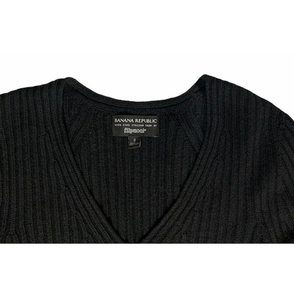 Womens Banana Republic Flipucci Fine Italian Sweater BlackMerino Cashmere Blend - Picture 2 of 7